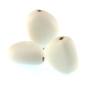 Perlice staklene vel.18x16 mm, 10 kom, boja: bijela