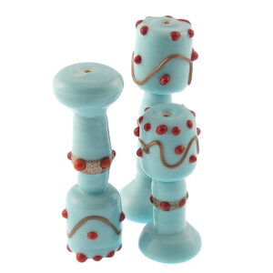 Perle ručno rađene vel 35-39 mm, 3 kom u paketu, staklo, DO1