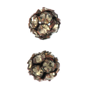 Perle ceski kristal 8mm 2 kom, kristal boja siva-bakrena podloga