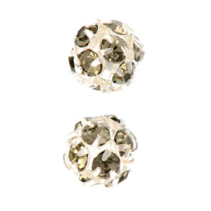 Perle ceski kristal 8mm 2 kom, kristal boja siva-srebrena podloga