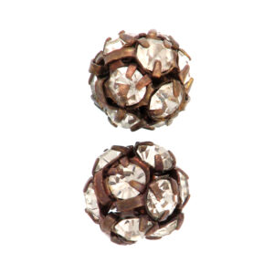 Perle ceski kristal 8mm 2 kom, kristal boja kristal prozirni- bakar