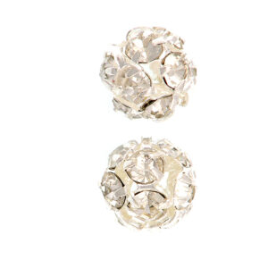 Perle ceski kristal 8mm 2 kom, kristal boja kristal-srebrena podloga