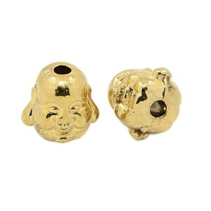 Perlica Buda, 10x10x9 mm, legura bez nikla, kadmija i olova , 4 kom, boja : zlatna