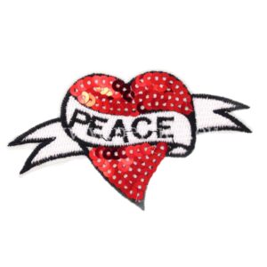 Tekstilna zakrpa Peace vel.9,7 x 6 cm, ZK01