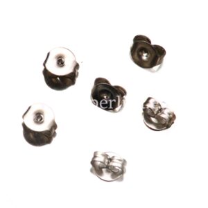 Leptirić za naušnice vel. 5x4x2,5 - 1 mm, nehrđajući čelik  SS304 ,20 kom, SS6