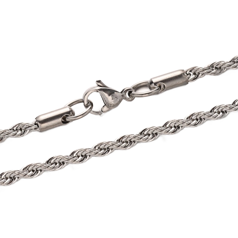 Lančić Rope 60 cm, nehrđajući čelik SS304 vel. 3mm, s kopcom, boja: inox, SS84