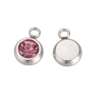 Privjesak nehrđajući čelik  SS304 vel.8,5x5,5x3 mm, lt.amethyst  2 kom,SS10