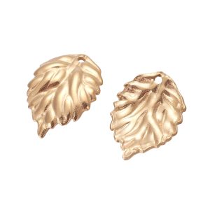 Privjesak List SS304,vel 21x14,5x2 mm, pozlata 18 karat.zlato, 1 kom,SS60