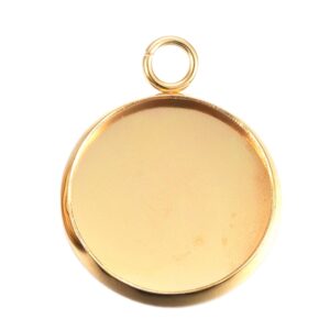 Podloga caboshon 30 mm, nehrđajući čelik pozlata 24K zlatom , 1 kom SS304