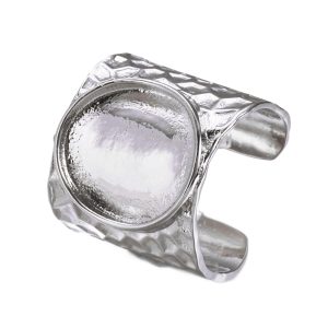 Prsten , mesing galvaniz.u platinu, vel 16,5 x15 mm , vel 19, 1 kom, PR3