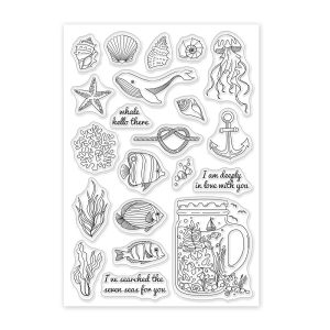 Silikonski štambilj Sea creatures vel 11x16 mm, 21 motiv