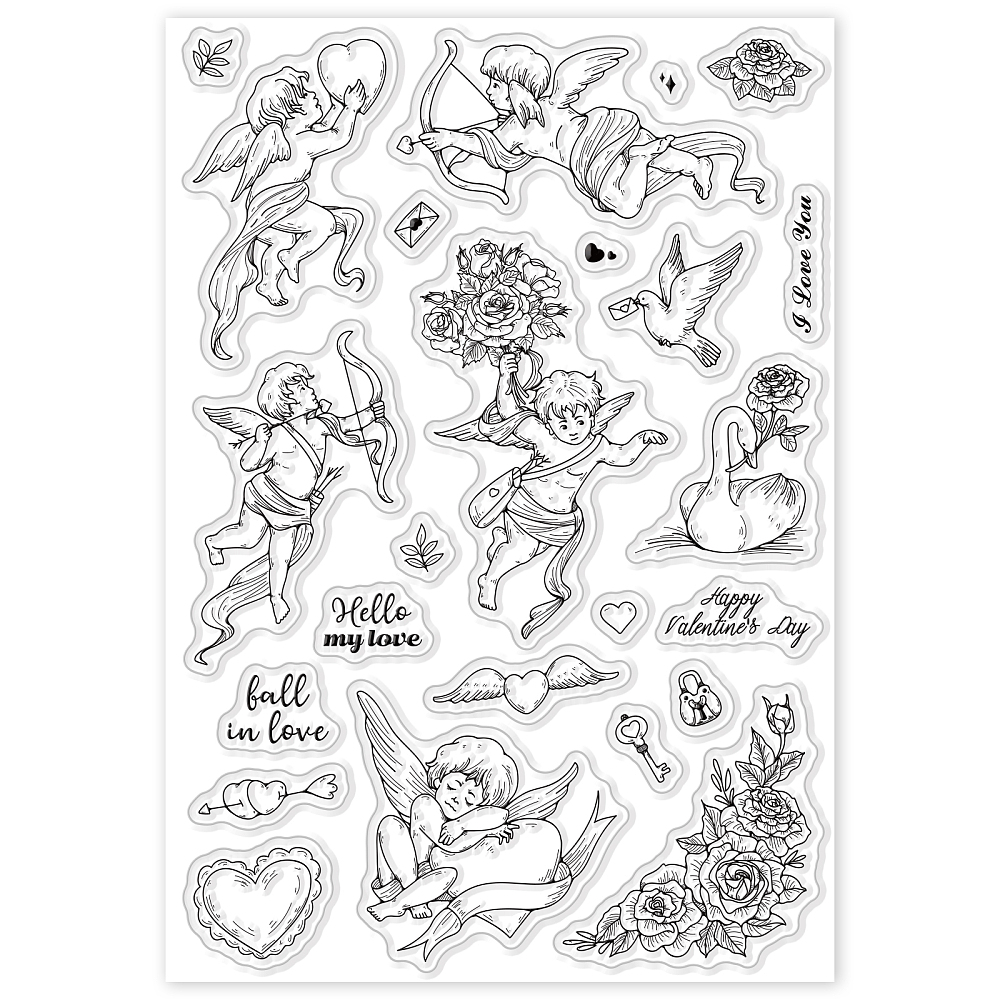 Silikonski štambilj Cupid vel 11x16 mm, 24 motiva - Slika 2