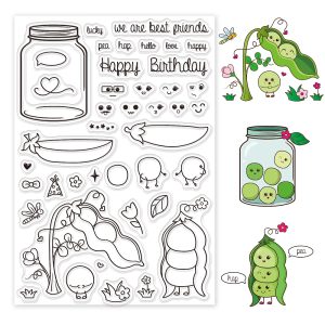 Silikonski štambilj Happy Birthday, vel 11x16 mm, 40 motiva