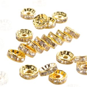 Perlica rondelina vel. 10x4 mm 10 kom, boja : zlatna MD15