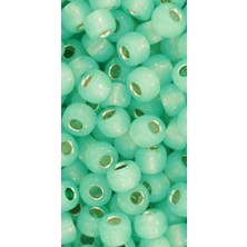 TOHO 6/0 Silver-Lined Milky Lt Peridot 10 gr