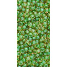 TOHO 11/0 Inside-ColorTopaz/Opaque Green-Lined 10 gr