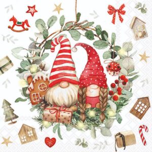 Salveta Gnomes in wreath ZI14