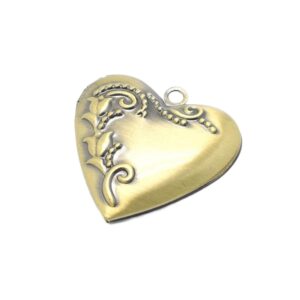 Medaljon za fotografiju, mjed,  vel 26x26x7 mm, boja: satinirana antik bronca ,1 kom
