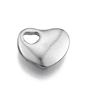 Privjesak Srce u srcu , od nehrđajućeg čelika SS304 , vel 13x¸15x3,5 mm, boja:inox, 1 kom,SS43