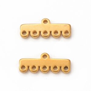 Terminal Chandelier od nehrđajućeg čelika SS304,  vel.5x13,5x1,5 mm , 5 rupa vel. 1,5 mm, 2 kom, boja:zlatnaSS39