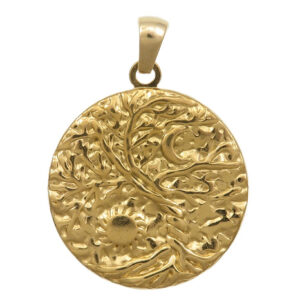 Privjesak Medaljon sunce i mjesec od nehrđajućeg čelika SS304, vel.29x26x2 mm, s kopčom 35x26x2 mm, pozlata 18 Karat.zlatom, 1 kom SS78