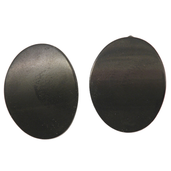 Kopča za naušnice od nehrđajućeg čelika SS304, oval vel. 20x16x0,75mm, rupa 3,5 mm, iglica 0,8 mm, 2 kom, crna elektroforeza SS56