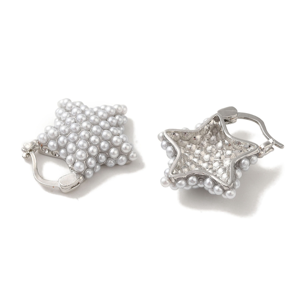 Naušnice Zvijezde, od mjedi, pozlata platinom, vel 24,5x18 mm, 1 par CZ1 - Slika 2