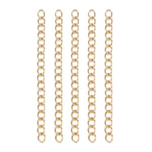 Produzni lancic od nehrđajućeg čeliak SS304 vel 40x3x0,5 mm, pozlata 18 karat.zlatom, 5 kom, SS102