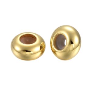 Rondela s silikonskim štoperom od nehrđajućeg čelika SS304 vel.7x3.5 mm, rupa 3 mm, rupa na gumenom štoperu 1,3 mm, 2 kom, boja: zlatna SS98