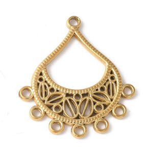 Privjesak Chandelier od nehrđajućeg čelika SS304, vel 35x31x2,5 mm, boja:zlatna,1 kom, SS108