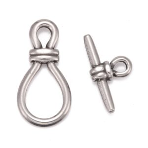 Kopča toggle od nehrđajućeg čelika SS304 vel 34x17x4mm , alka 4,5x6mm klipić vel 26x13,5x4,5 mm, boja: inox,1 kom, SS75