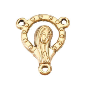 Konektor Gospa,  od nehrđajućeg čelika SS304 vel.18,5x15x3mm, alka 1,2 mm, pozlata 18 karat.zlatom1 kom, SS10