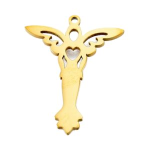 Privjesak Anđeo od nehrđajućeg čelika SS304 vel.33x25x1,5 mm, pozlata18 karat.zlato1 kom, SS108