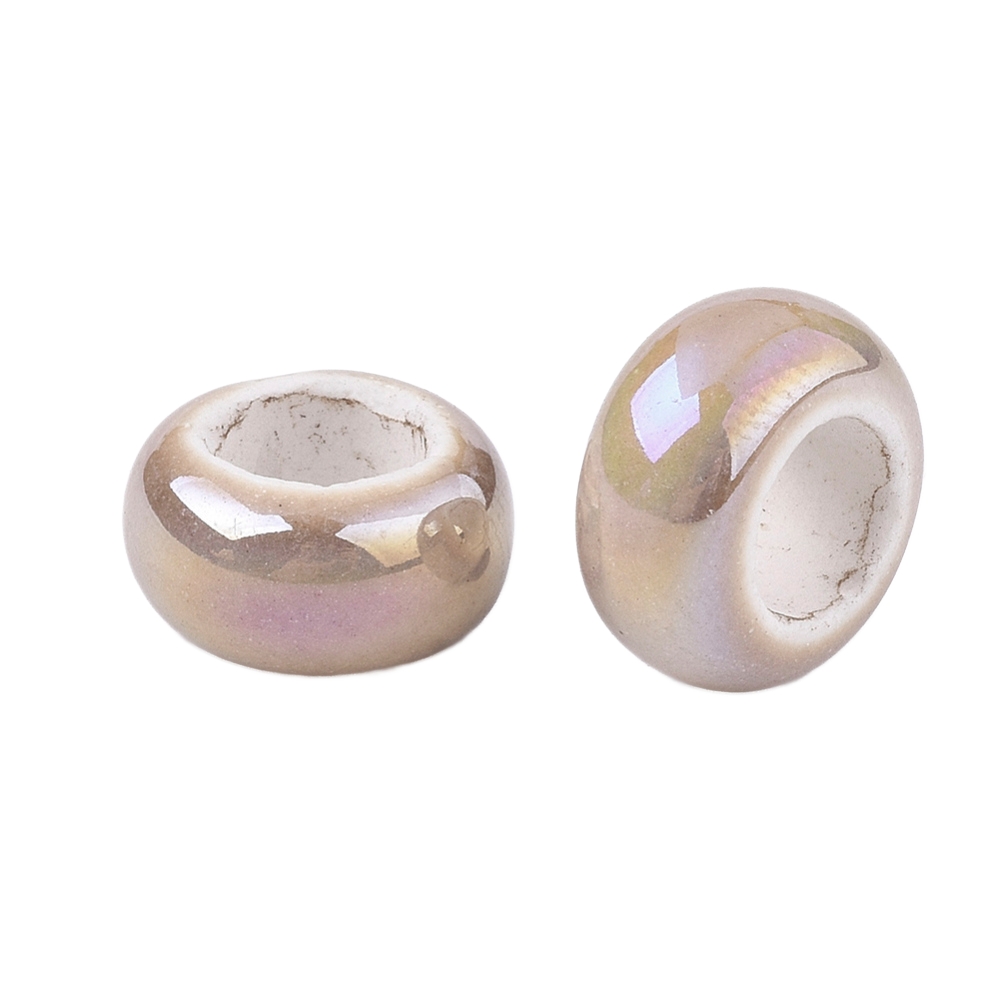 Perlica keramika glazirana vel 12-13x6,5 mm rupa 6 mm, 10 kom u paketu, boja: beige ab , s preljevom KER01