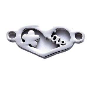 Konektor Srce love, od nehrđajućeg čelika SS304, vel.19x20x1,5 mm, 1 kom boja: inox SS110