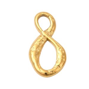 Privjesak Beskonačnost od nehrđajućeg čelika SS304 vel. 17x9x1,5 mm, rupa 3x4 i 8x4 mm, boja:zlatna1 kom, SS109