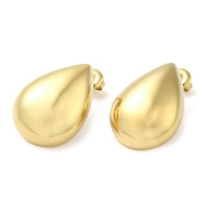 Naušnice Suze od nehrđajućeg čelika SS304, vel 25X18 mm, iglica 0,6 mm, pozlata 14 karatnim zlatom CZ3