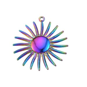 Privjesak Sunce, nehrđajući čelik SS304, vel.28x26x2.5 mm, alka 1,2 mm, boja: multicolor 1 kom SS120