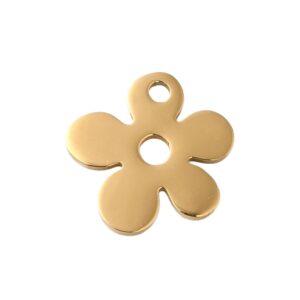 Privjesak "Cvijet" nehrđajući čelik SS304 vel. 13x13x1 mm, alka 1,5 mm, pozlata , 1 kom, SS101