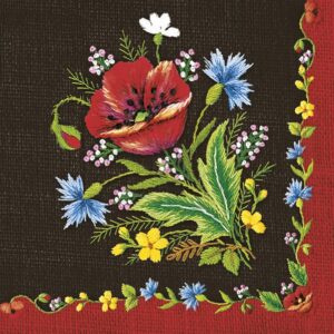 Salveta Maki Mountain Embroidery Folk on Black UV3