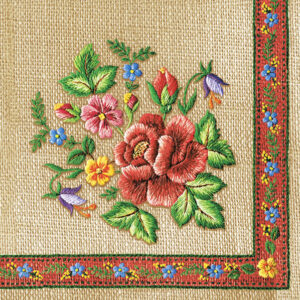 Salveta Roses Mountain Embroidery UV3
