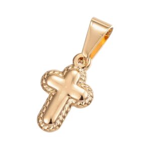 Privjesak Kriz , nehrđajući čelik SS304, vel. 20x13x3 mm, pozlata, IN10