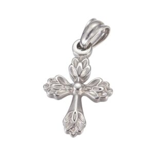 Privjesak Križ, nehrđajući čelik SS304, vel. 26x17x3 mm, boja:inox, IN10