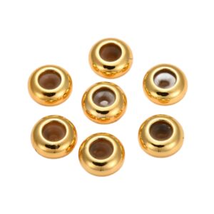 Rondela s silikonskim štoperom od mjedi, vel.7x3.5 mm, rupa 3 mm, rupa na gumenom štoperu 1,3 mm, 2 kom, boja: zlatna MD70