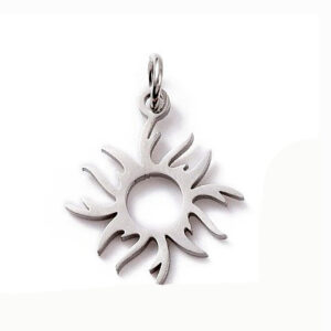 Privjesak Sunce, nehrđajući čelik SS304, vel.17x16X1 mm,rupa 3 mm, 1 kom , boja:inox SS60