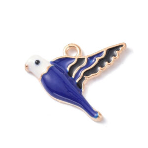 Privjesak emajl Ptičica plava, vel 17x20x3mm, 1 kom, EM10