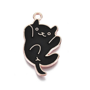 Privjesak emajl Mačka crna vel.28x18x1,5 mm, 1 kom, EM8