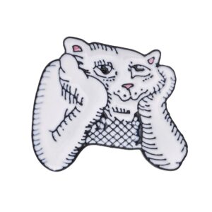 Broš Thinking cat,  vel 26x31x2 mm, iglica 1,2 mm, elektroforeza  MD64