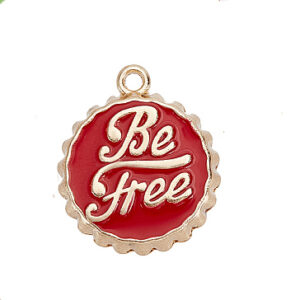 Privjesak Be free  vel 16x20x2,5 mm, crveni, 1 kom,  EM19