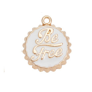 Privjesak Be free  vel 16x20x2,5 mm, bijeli, 1 kom,  EM19